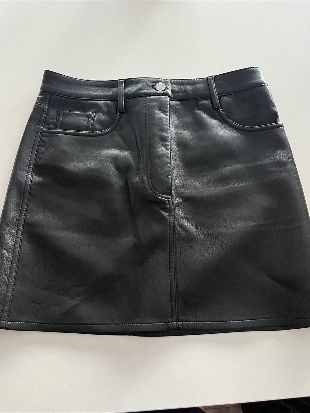 Aritzia Black Faux Leather Mini Skirt